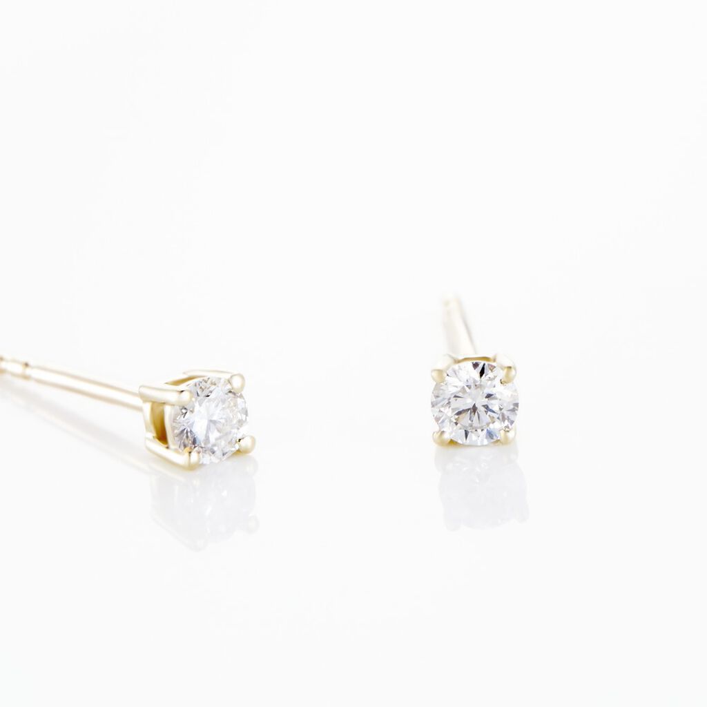 Boucles D'oreilles Puces Aphrodite Or Jaune Diamant - Clous d'oreilles Famille | Histoire d’Or