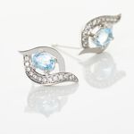 Boucles D'oreilles Lydia Or Blanc Topaze Oxyde - Clous d'oreilles Femme | Histoire d&rsquo;Or