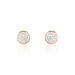 Boucles D'oreilles Puces Edmee Cercle 0 Or Rose Strass - Clous d'oreilles Femme | Histoire d’Or