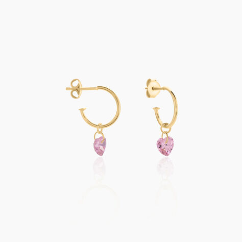 Créoles Priya Plaqué Or Jaune Oxyde De Zirconium - Boucles d'oreilles créoles Femme | Histoire d’Or