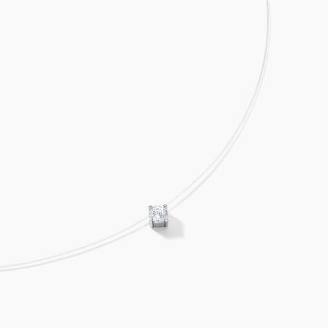 Collier Nylon Argent Blanc Oxyde - Colliers fantaisie Femme | Histoire d&rsquo;Or