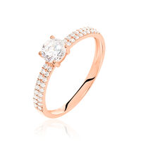 Bague Solitaire Dayna Or Rose Oxyde De Zirconium