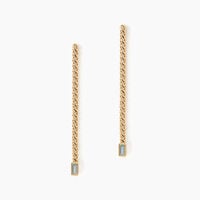 Boucles D'oreilles Pendantes Chain Or Jaune Topaze