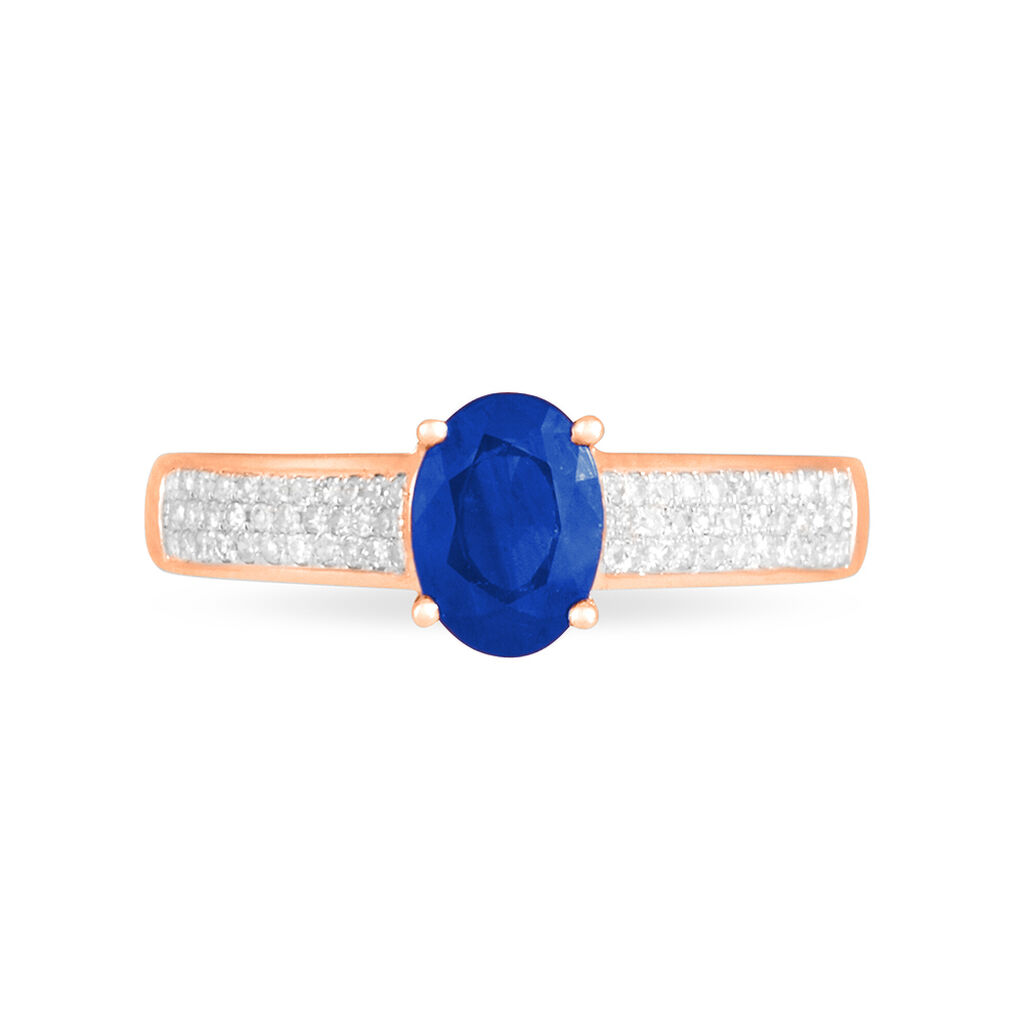 Bague Crista Or Rose Saphir Et Diamant - Bagues solitaires Femme | Histoire d’Or
