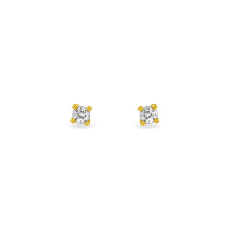 Boucles D'oreilles Puces Clavie Or Jaune Diamant - Clous d'oreilles Femme | Histoire d&rsquo;Or