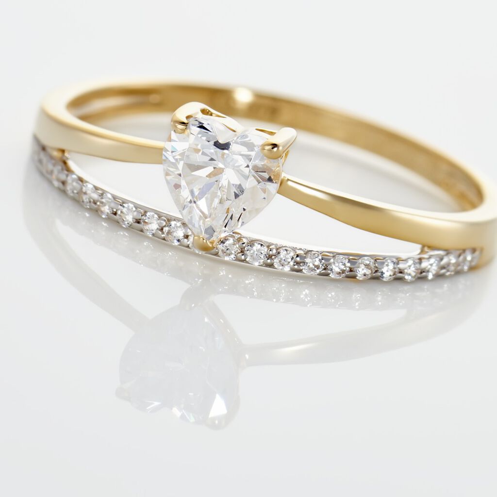 Bague Mohira Or Jaune Oxyde De Zirconium - Bagues avec pierre Femme | Histoire d&rsquo;Or