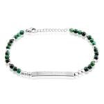 Bracelet Identit&eacute; Acier Blanc Boules Sebastino Agate - Gourmettes Homme | Histoire d&rsquo;Or