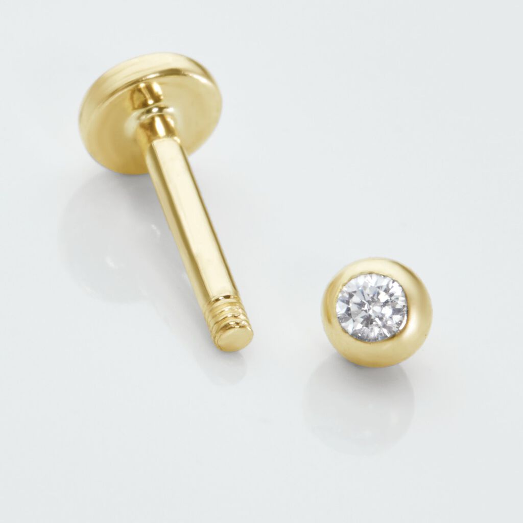 Piercing De Labret Or Jaune Acanta Oxyde De Zirconium - Bijoux Femme | Histoire d’Or