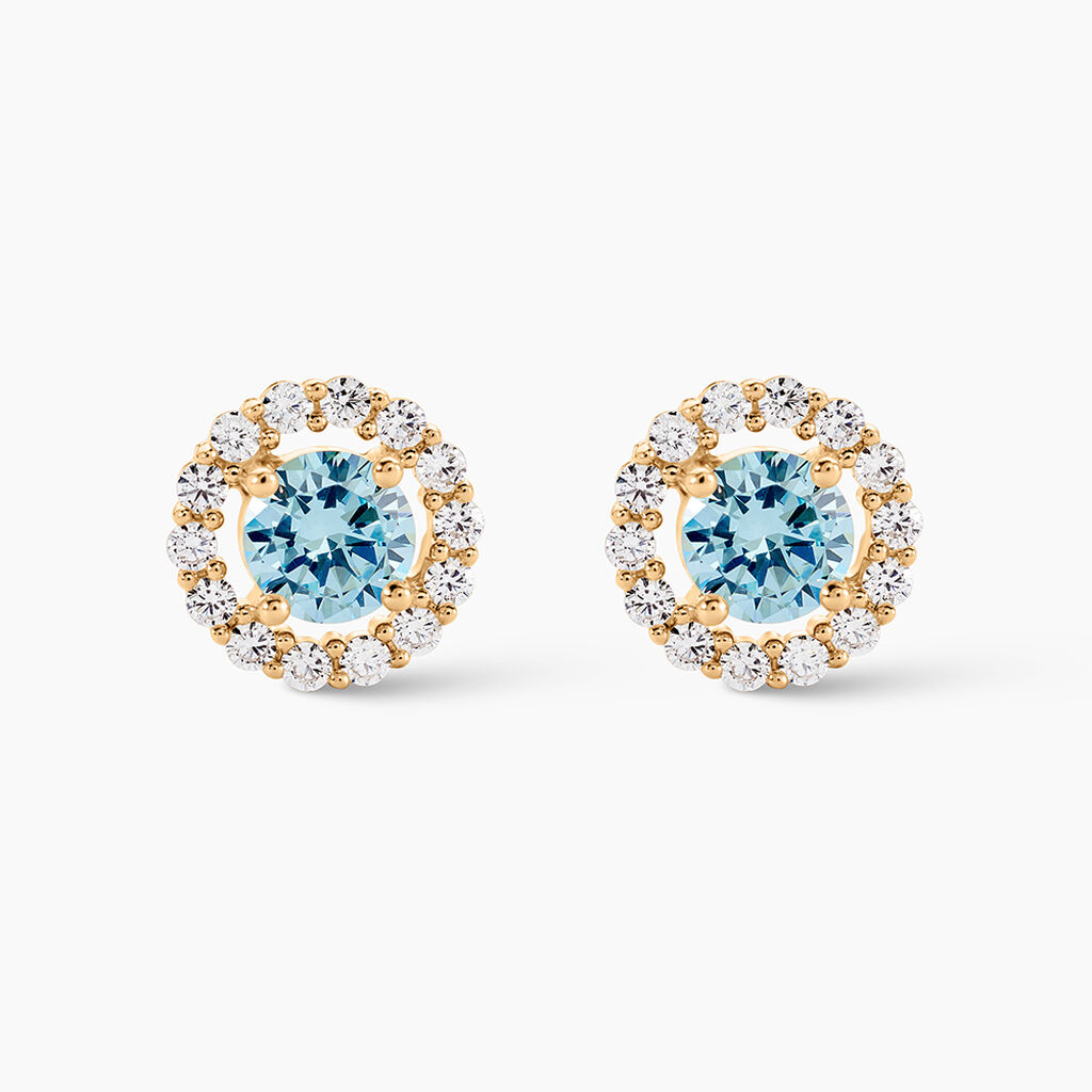 Boucles D'oreilles Puces Plaqu&eacute; Or Radbod Pierres Artificielles Oxydes - Boucles d'oreilles fantaisie Femme | Histoire d&rsquo;Or