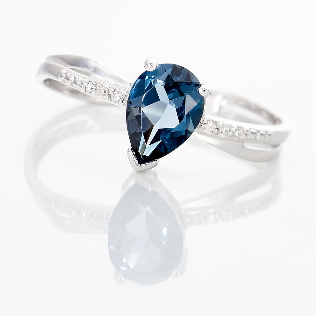 Bague Teresa Or Blanc Topaze Et Diamant - Bagues solitaires Femme | Histoire d’Or