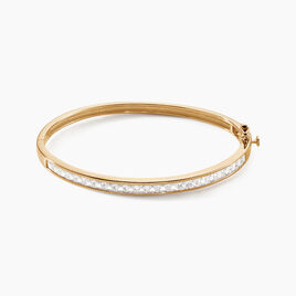 Bracelet Jonc Frieda Plaqué Or Jaune Oxyde De Zirconium - Bracelets joncs Femme | Histoire d’Or