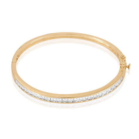 Bracelet Jonc Frieda Plaqué Or Jaune Oxyde De Zirconium - Bracelets joncs Femme | Histoire d’Or