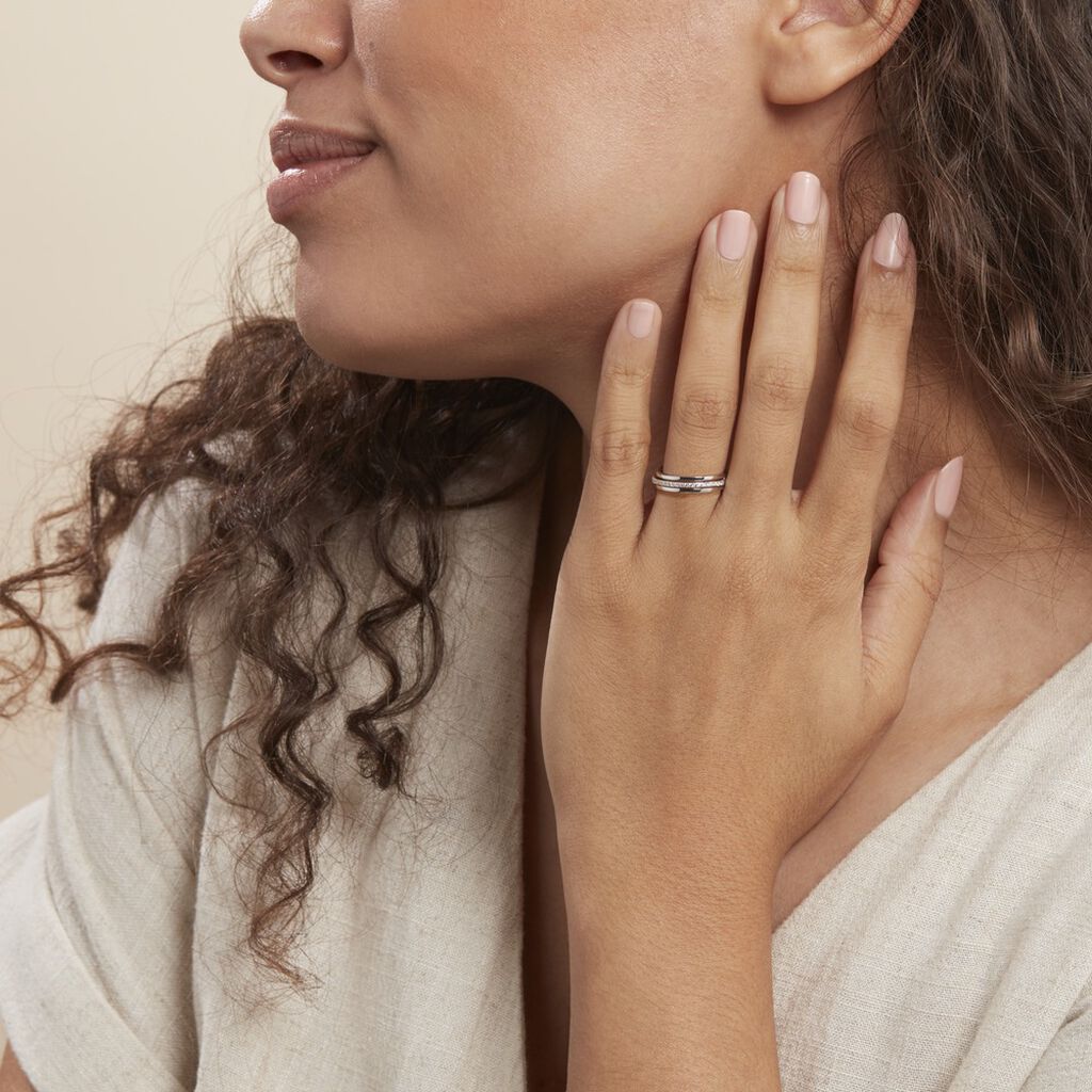 Bague Morrigan Or Blanc Oxyde De Zirconium - Bagues avec pierre Femme | Histoire d’Or