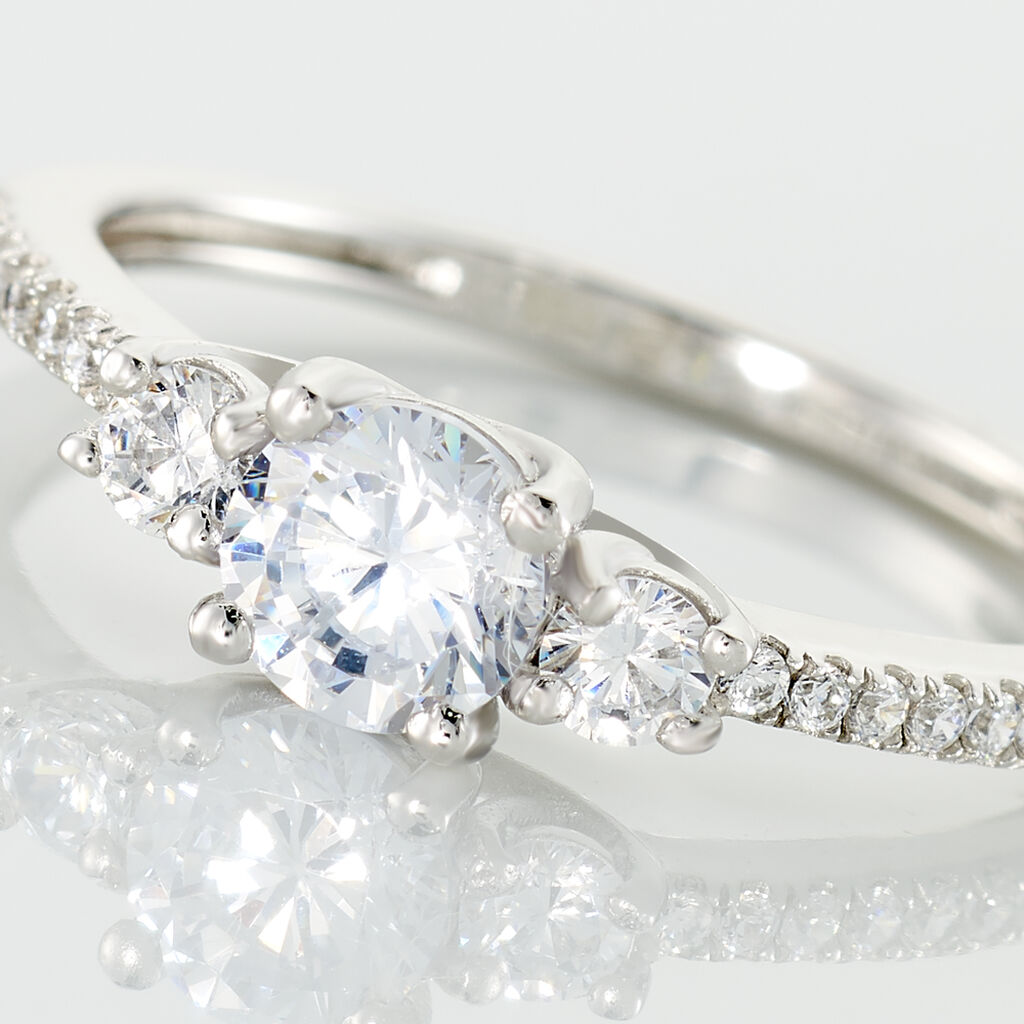 Bague Mallory Argent Blanc Oxyde De Zirconium - Bagues avec pierre Femme | Histoire d’Or