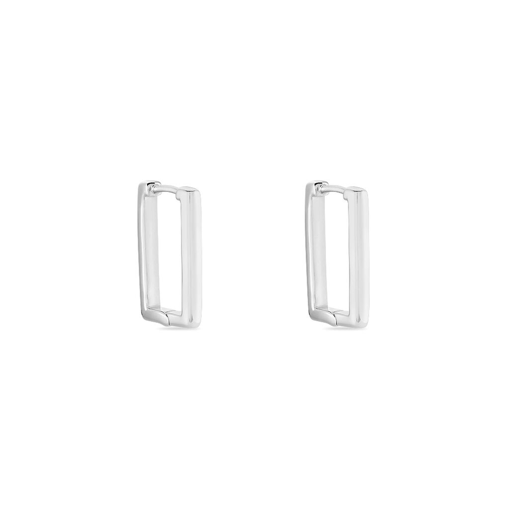 Créoles Keiko Argent Blanc - Boucles d'oreilles créoles Femme | Histoire d’Or