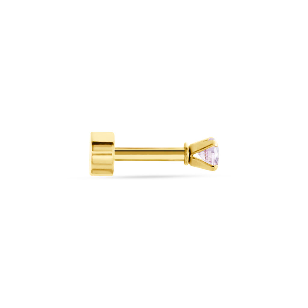 Piercing D'oreilles Unitaire Acier Doré Piia Oxyde De Zirconium - Bijoux Famille | Histoire d’Or