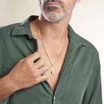 Collier Plaqu&eacute; Or Jaune Francesco Onyx Noir - Colliers Homme | Histoire d&rsquo;Or