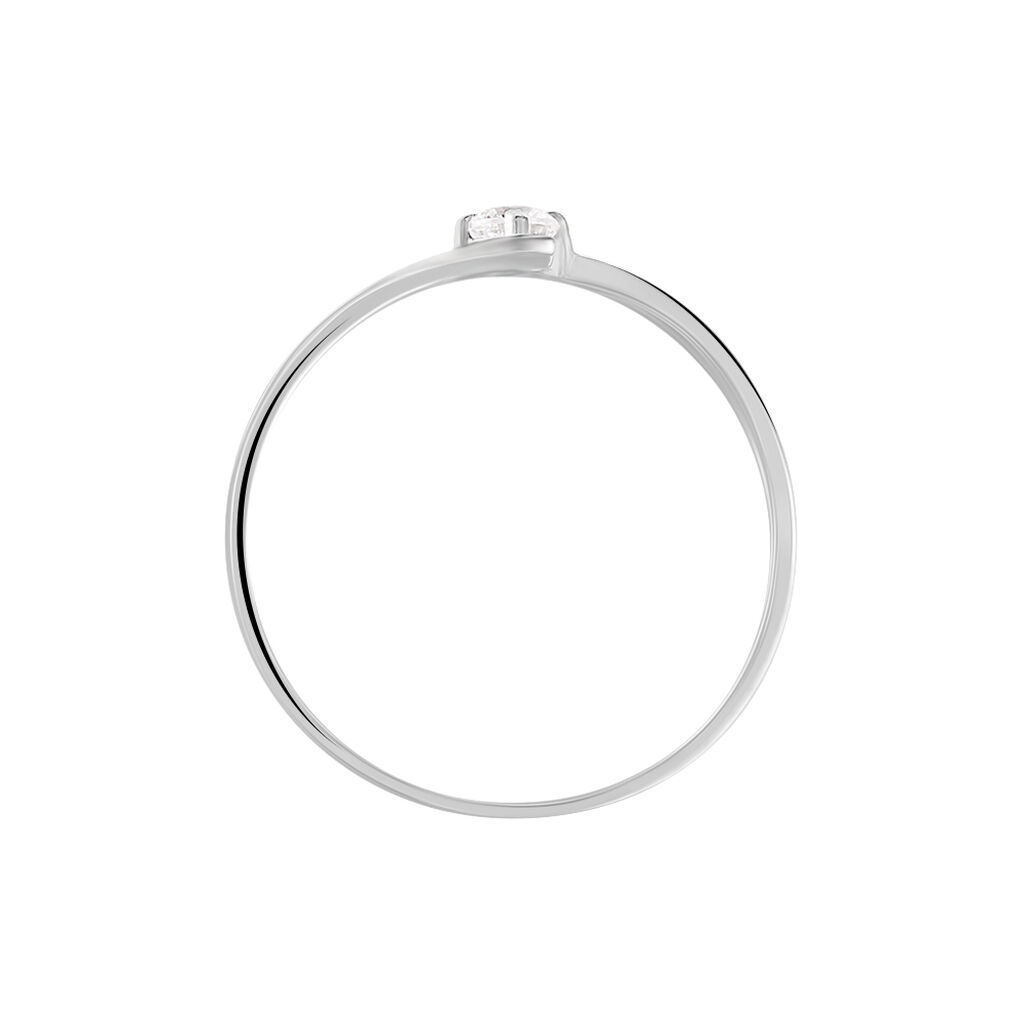 Bague Chamirame Or Blanc Oxyde De Zirconium - Bagues solitaires Femme | Histoire d’Or