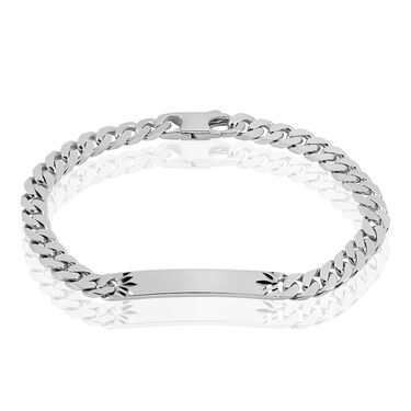 Bracelet Identité Casper Argent Blanc