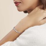 Bracelet Identit&eacute; Vivian Argent Blanc - Gourmettes Naissance Femme | Histoire d&rsquo;Or