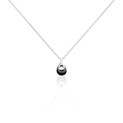 Collier H&eacute;l&eacute;ane Argent Blanc C&eacute;ramique Et Oxyde De Zirconium - Colliers fantaisie Femme | Histoire d&rsquo;Or