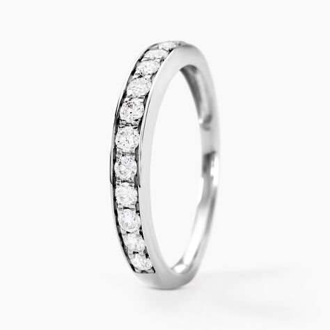 Demi-alliance Or Blanc  Valentine Diamant Synthetique - Alliances Femme | Histoire d&rsquo;Or