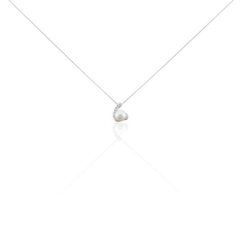 Collier Angel Or Blanc Perle De Culture Oxyde - Colliers Femme | Histoire d’Or