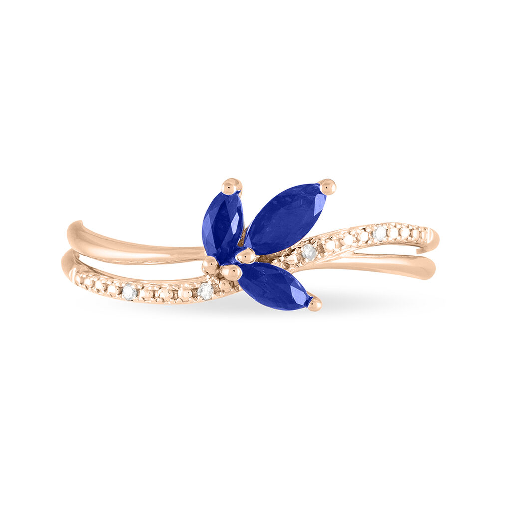 Bague Angie Or Rose Saphir Et Diamant - Bagues avec pierre Femme | Histoire d’Or