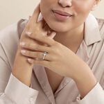 Bague Maysara Or Blanc Topaze Et Oxyde De Zirconium - Bagues solitaires Femme | Histoire d&rsquo;Or