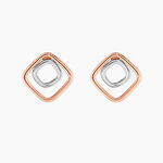 Boucles D'oreilles Pendantes Artahe Carree Or Bicolore - Boucles d'oreilles pendantes Femme | Histoire d&rsquo;Or