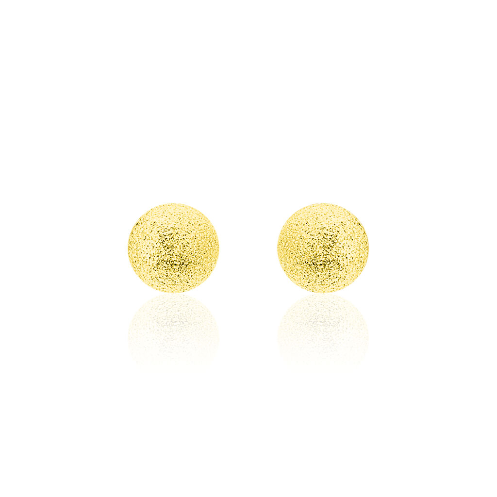 Boucles D'oreilles Puces Fidelia Boule Sablee Or Jaune - Clous d'oreilles Femme | Histoire d’Or