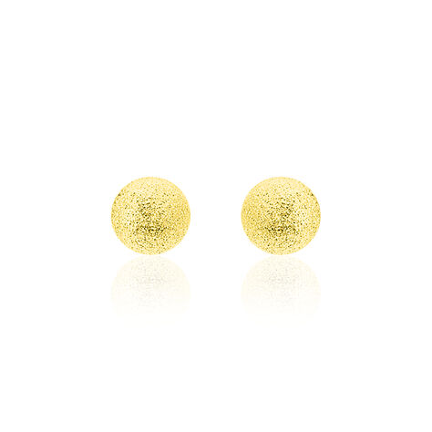 Boucles D'oreilles Puces Fidelia Boule Sablee Or Jaune - Clous d'oreilles Femme | Histoire d’Or