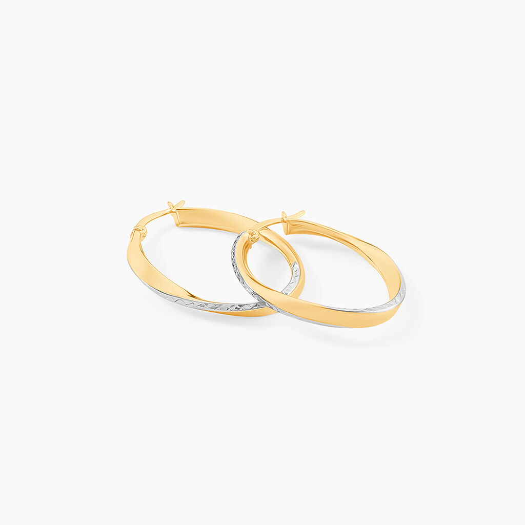 Cr&eacute;oles Doralynne Or Bicolore - Boucles d'oreilles cr&eacute;oles Femme | Histoire d&rsquo;Or