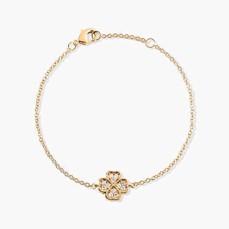 Bracelet Rhosyn Plaqu&eacute; Or Jaune Oxyde De Zirconium - Bracelets Femme | Histoire d&rsquo;Or