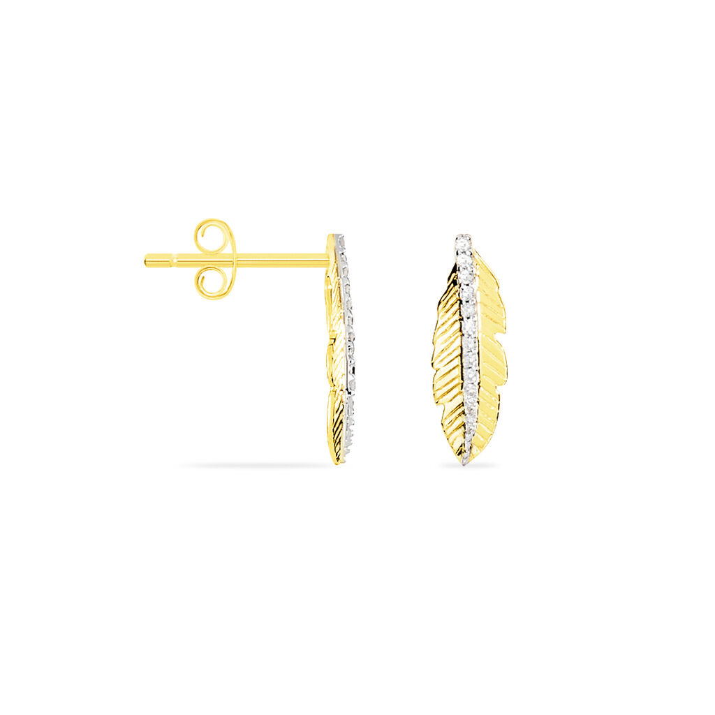 Boucles D'oreilles Puces Paola Or Jaune Diamant - Clous d'oreilles Femme | Histoire d’Or