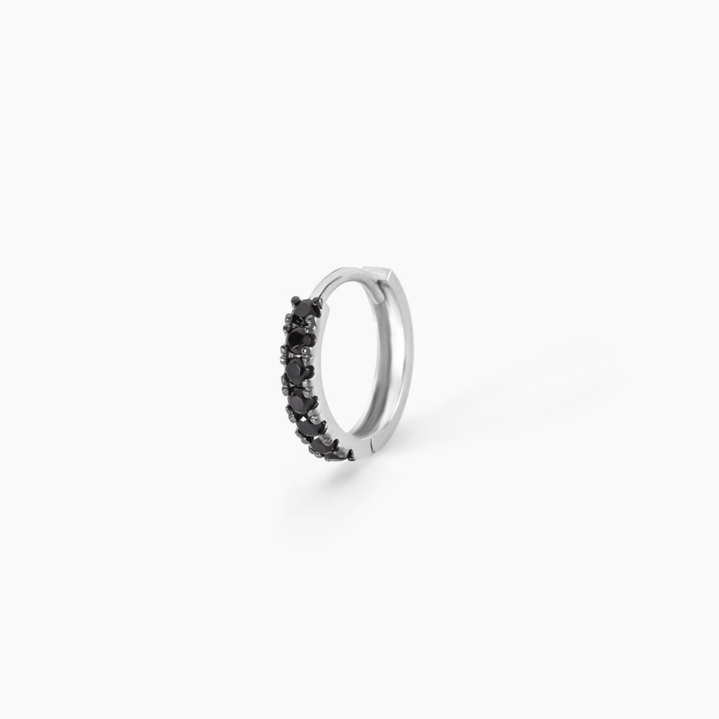 Créole Unitaire Vito Or Blanc Oxyde De Zirconium - Boucles d'oreilles créoles Homme | Histoire d’Or