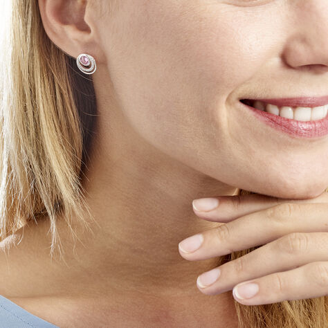 Boucles D'oreilles Puces Melvyn Argent Blanc Oxyde De Zirconium - Boucles d'oreilles fantaisie Femme | Histoire d’Or