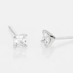 Boucles D'oreilles Puces Alys Argent Blanc Oxyde De Zirconium - Boucles d'oreilles fantaisie Femme | Histoire d&rsquo;Or