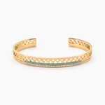 Bracelet Jonc Zoila Plaqu&eacute; Or Pierre De Synthese Et Oxyde - Bracelets joncs Femme | Histoire d&rsquo;Or