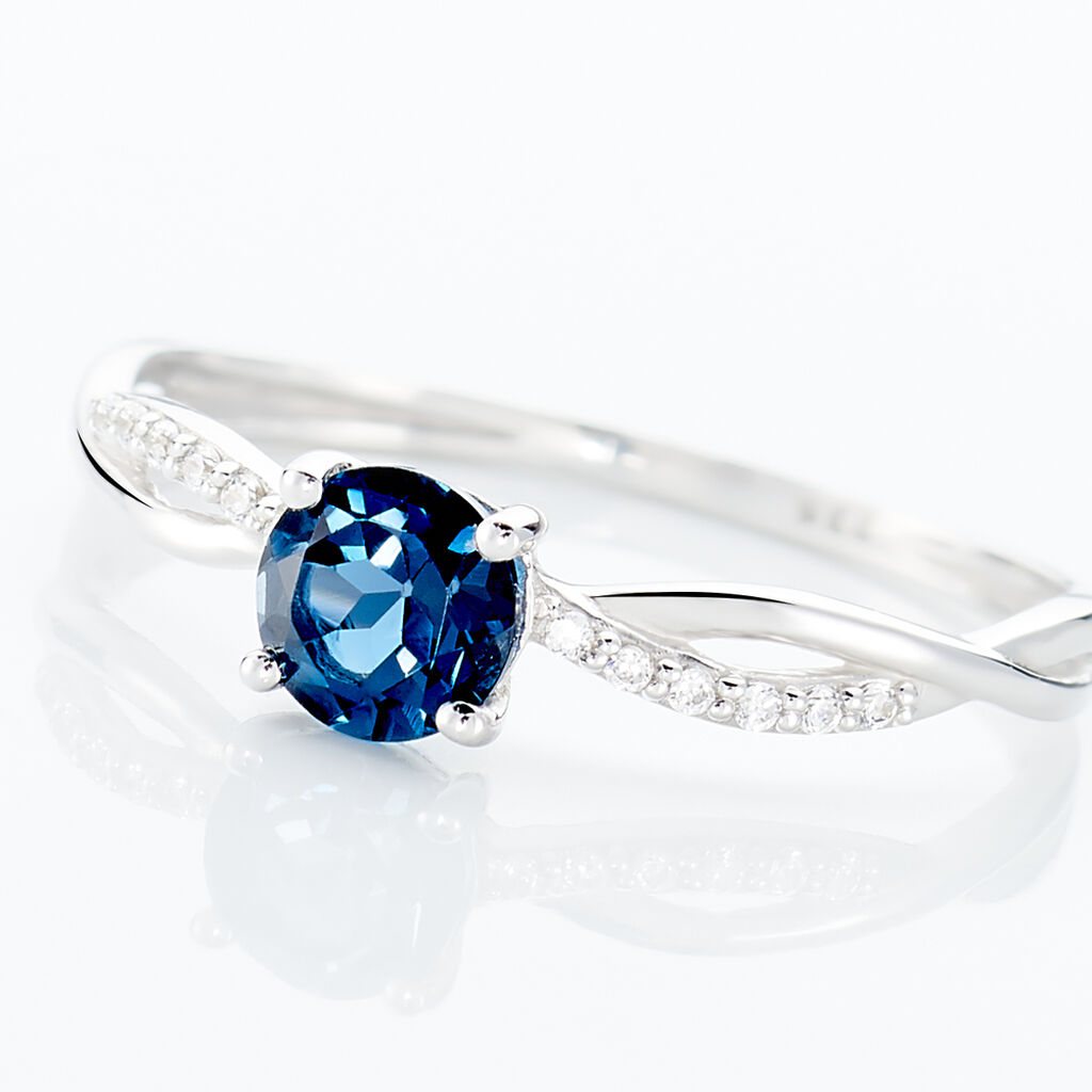 Bague Lalia Or Blanc Topaze Et Oxyde De Zirconium - Bagues solitaires Femme | Histoire d’Or