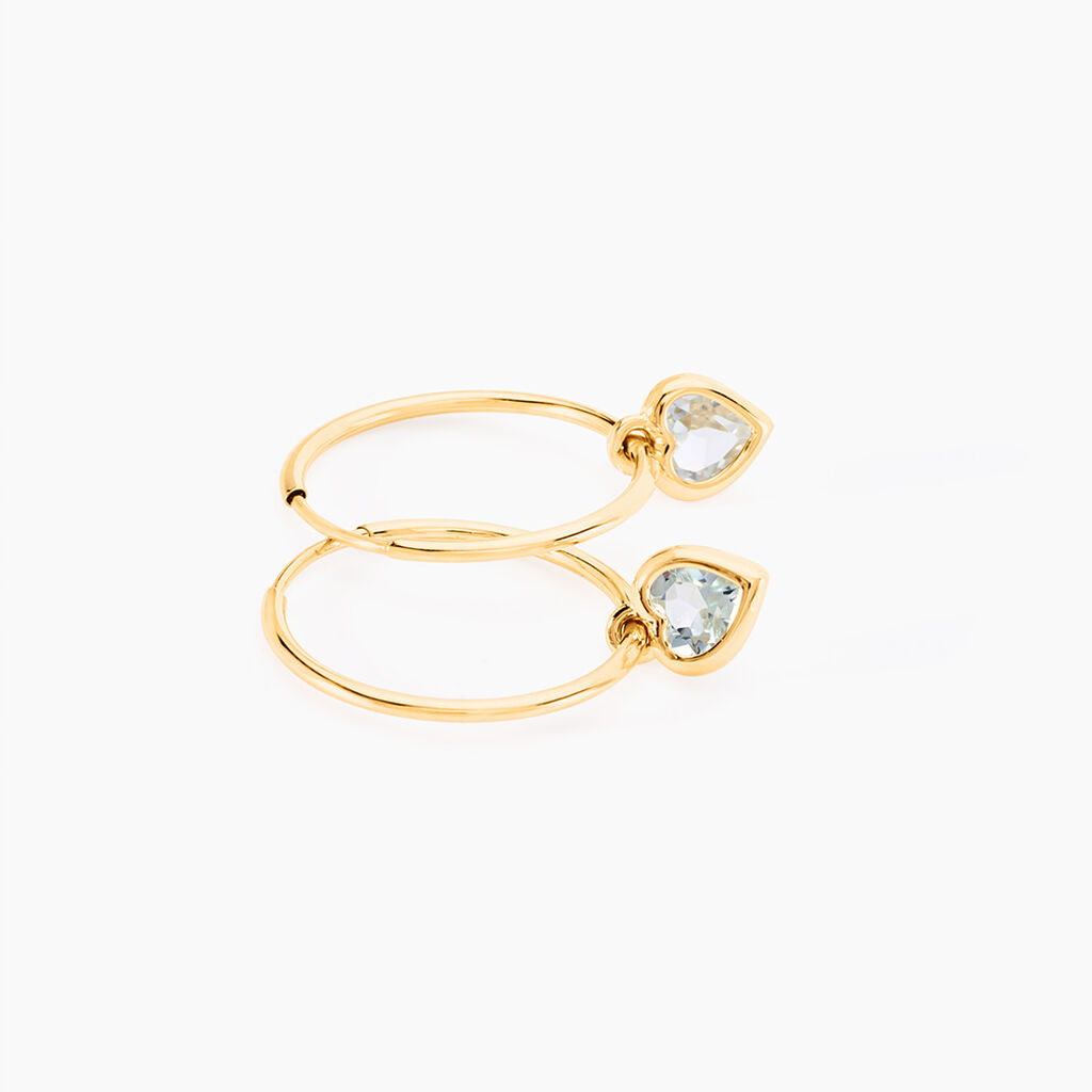 Créoles Marsie Coeur Or Jaune Topaze - Boucles d'oreilles créoles Femme | Histoire d’Or