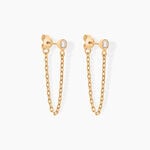 Boucles D'oreilles Pendantes Plaqu&eacute; Or Lienard Oxydes De Zirconium - Boucles d'oreilles fantaisie Femme | Histoire d&rsquo;Or