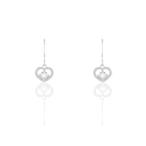 Boucles D'oreilles Pendantes Nalan Argent Blanc Oxyde De Zirconium - Boucles d'oreilles fantaisie Femme | Histoire d’Or