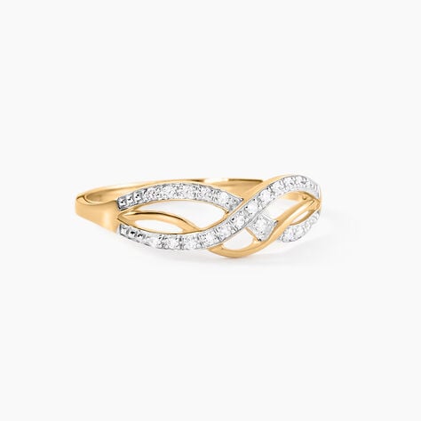 Bague Vaguelette Or Jaune Diamant - Bagues avec pierre Femme | Histoire d’Or