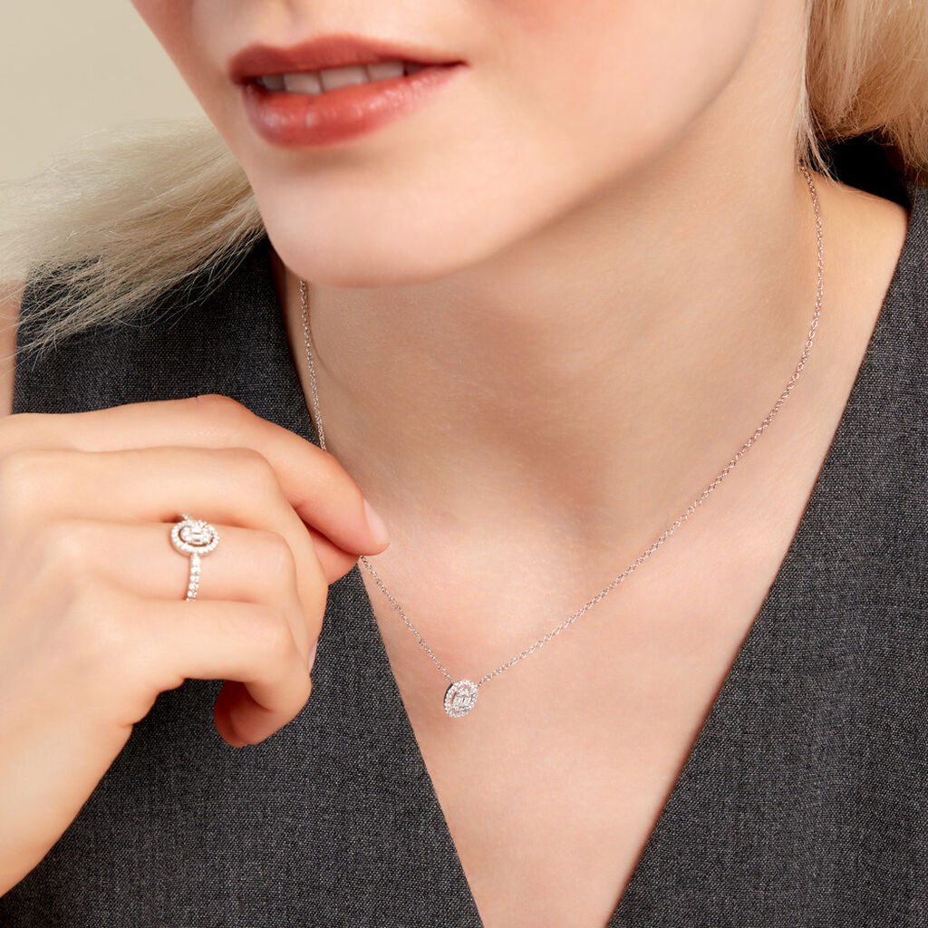 Collier Baroque Party Argent Blanc Oxyde De Zirconium - Colliers fantaisie Femme | Histoire d’Or