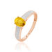 Bague Crista Or Rose Citrine Et Diamant - Bagues solitaires Femme | Histoire d’Or
