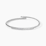 Bracelet Jonc Fuerza Argent Blanc Oxyde De Zirconium - Bracelets joncs Femme | Histoire d&rsquo;Or
