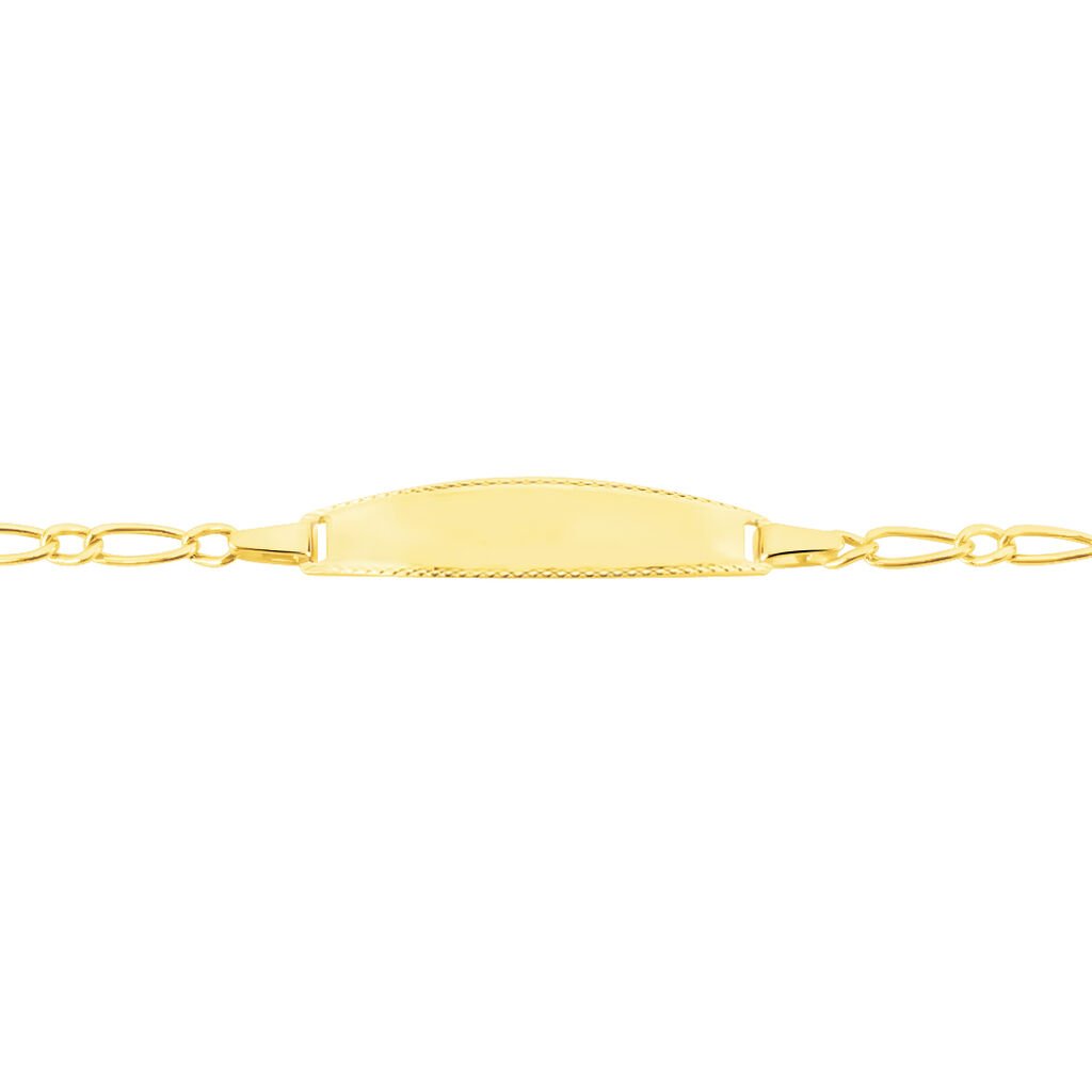 Bracelet Identit&eacute; Bartolomee Maille Alternee 1/1 Or Jaune - Bracelets Communion Enfant | Histoire d&rsquo;Or