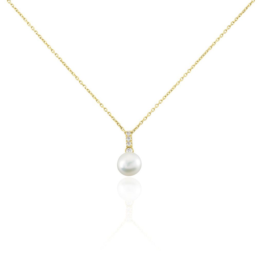 Collier Or Jaune Camillus Perle De Culture Et Oxyde - Colliers Femme | Histoire d’Or