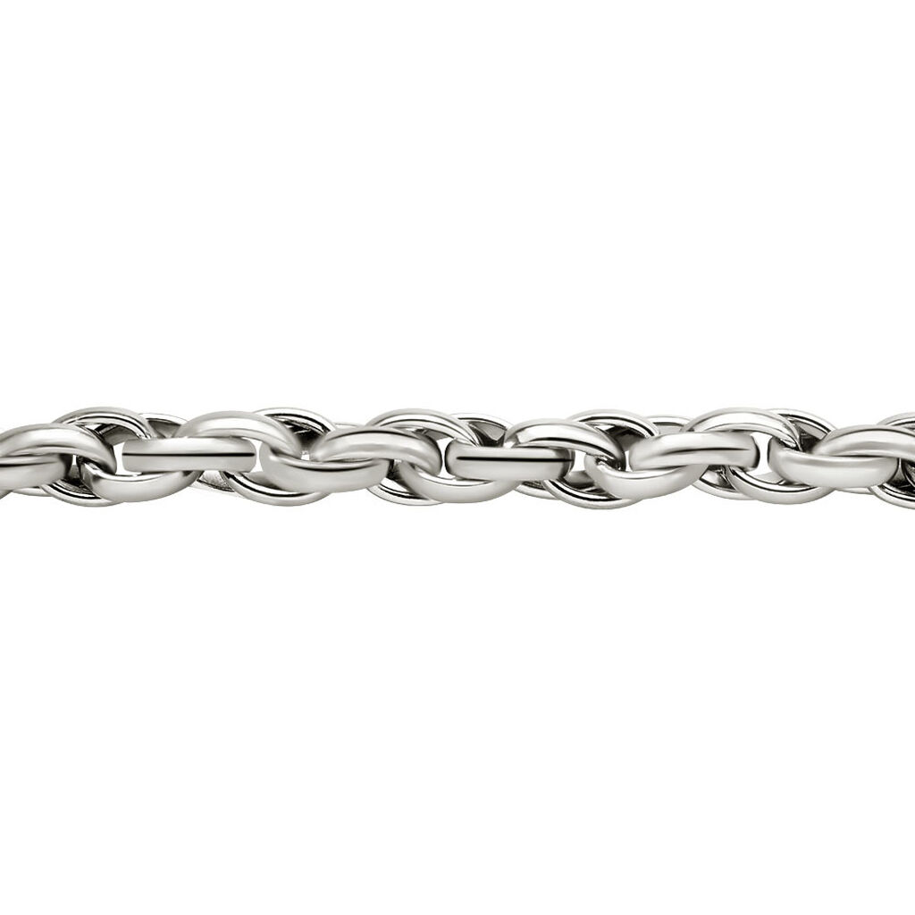 Bracelet Chaine Epaisse Acier Blanc Dusty - Bracelets Femme | Histoire d’Or